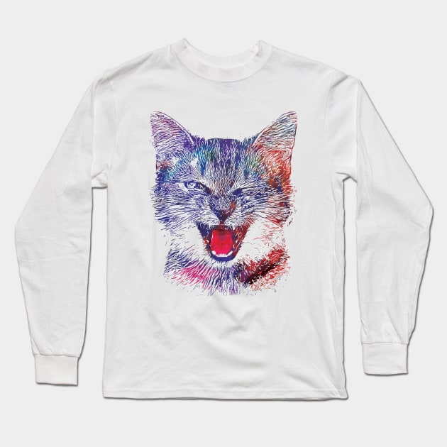 Laughing Cat Long Sleeve T-Shirt by beyoutifulzone